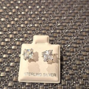 - 100% Sterling 6MM Clear Moissanite Studs